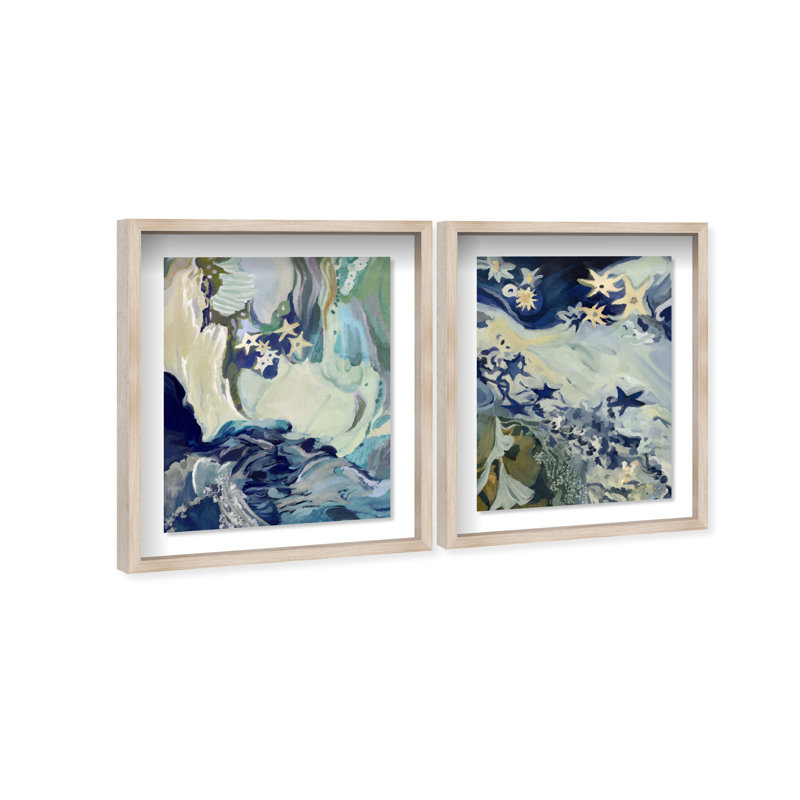 Mermaid Dream Set Set by Oliver Gal, 63"H x 51"W, Natural Oak Shadowbox