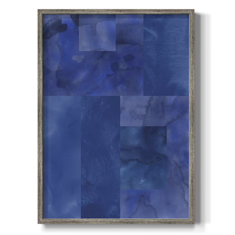 Blue Puzzle I Framed Print - Solid Wood, 30" H x 24" W