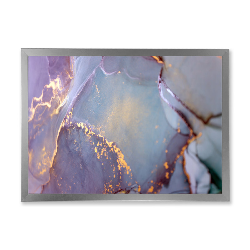 Impression sur toile Glam Golden, H 24 po x l 36 po, Impression argent sur toile encadrée