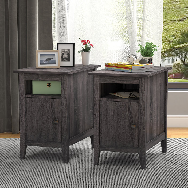 Table de chevet Chueyee, Gris ciment