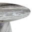 Table basse circulaire gris en fibres à densité moyenne texturée - diamètre 23,6 pouces, hauteur 13,7 pouces, placage texturé gris, texture délicate, adaptable à un plateau de table circulaire.
