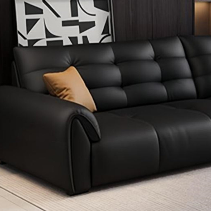 Canapé droit Elephant-Ear, 4, H 33,46 po x l 118,11 po x P 38,19 po, Noir