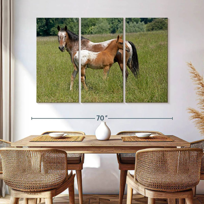 Bramalo Appaloosa, cheval et poulain, H 42 po x l 65 po