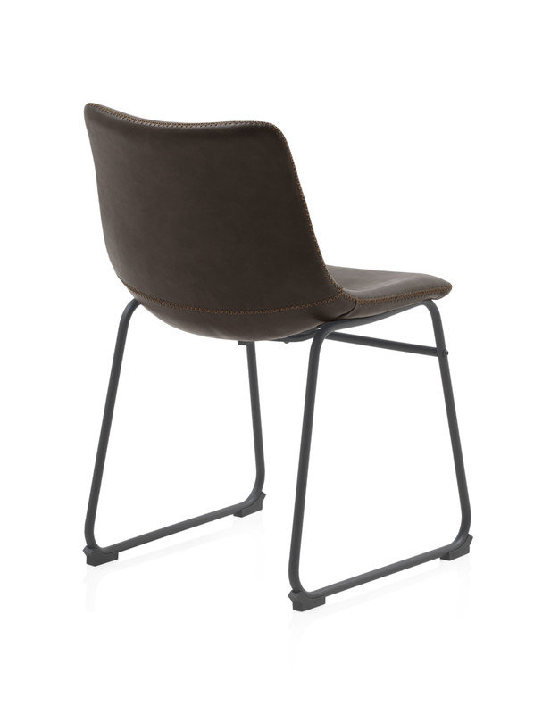 Upholstered Dining Chair, Dark Brown