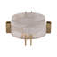 Plateau décoratif élégant en quartz avec base en métal - Idéal pour une table basse, un pouf, un présentoir à bijoux, un meuble de cuisine ou un espace pour vos petits objets - 35,5 cm, blanc et or
