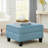 Gey Modular Storage Ottoman, Tufted Cushion, Blue Upholstery 26 Inch