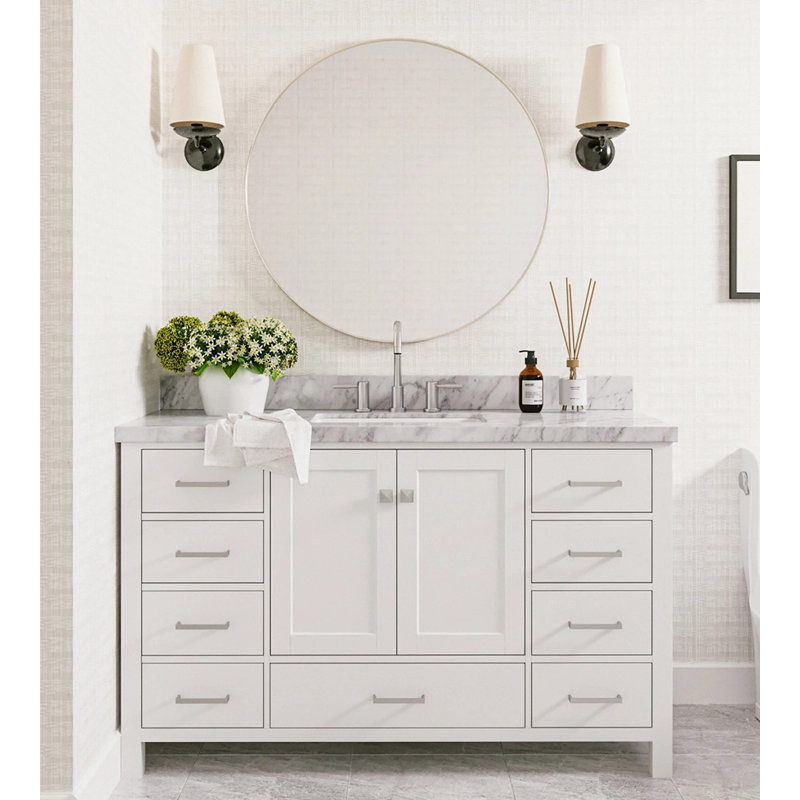 Miroir rond en nickel brossé de 30 po, 30", Rond