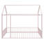 Structure de lit robuste en métal, rose, maisonnette moderne pour enfants