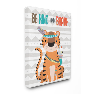 Art mural boho tribal tiger "be kind"