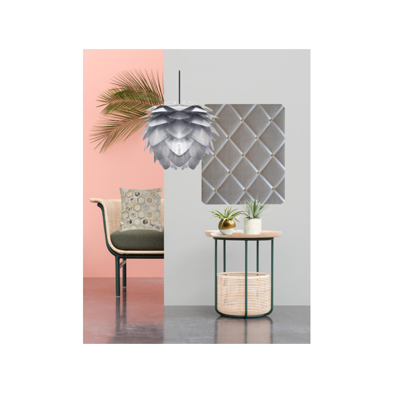 Fabric Covered, 48cm H x 28cm W, Light Grey/Copper