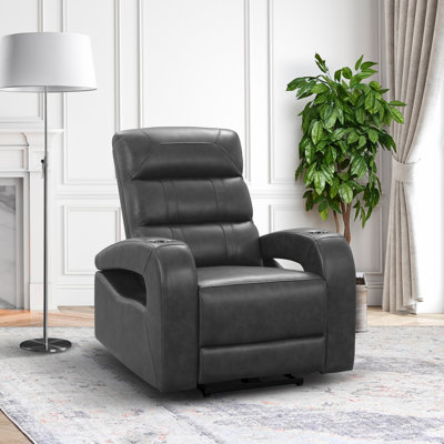 Fauteuil inclinable de cinéma maison en cuir véritable de 37 po de largeur