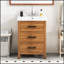 Meuble-lavabo moderne de 24 po avec lavabo en céramique, armoire de rangement à 3 tiroirs pour espaces compacts et design élégant