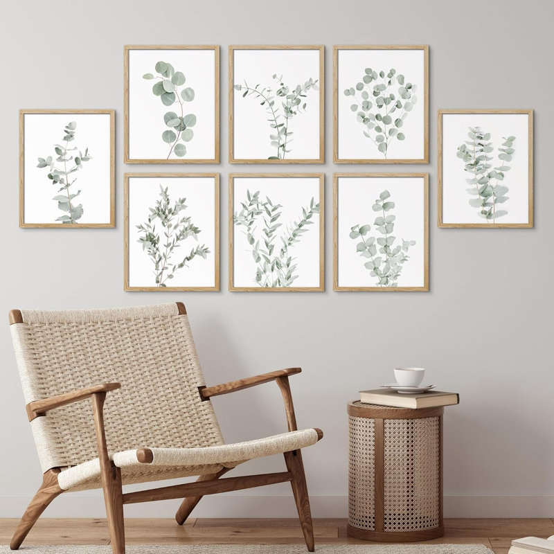 «Pastel Botanical Plant Collage Garden Nature Wilderness», impression sur papier 8 pièces, H 14 po x l 11 po x P 1 po