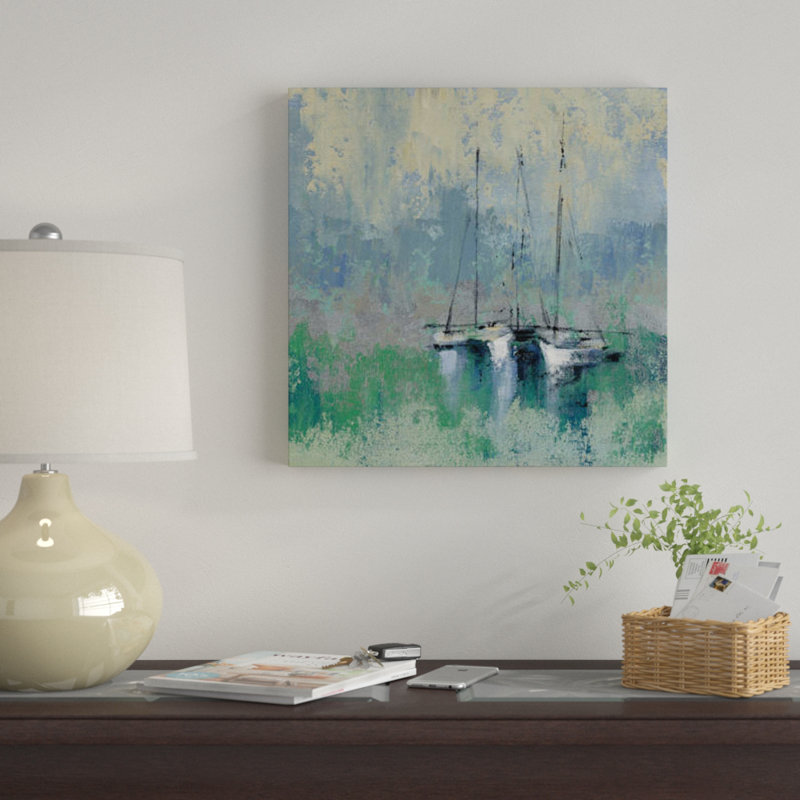 «Bateaux dans le port II», reproduction sur toile, H 48 po x l 48 po x P 1,5 po, Pas de tapis, Toile tendue