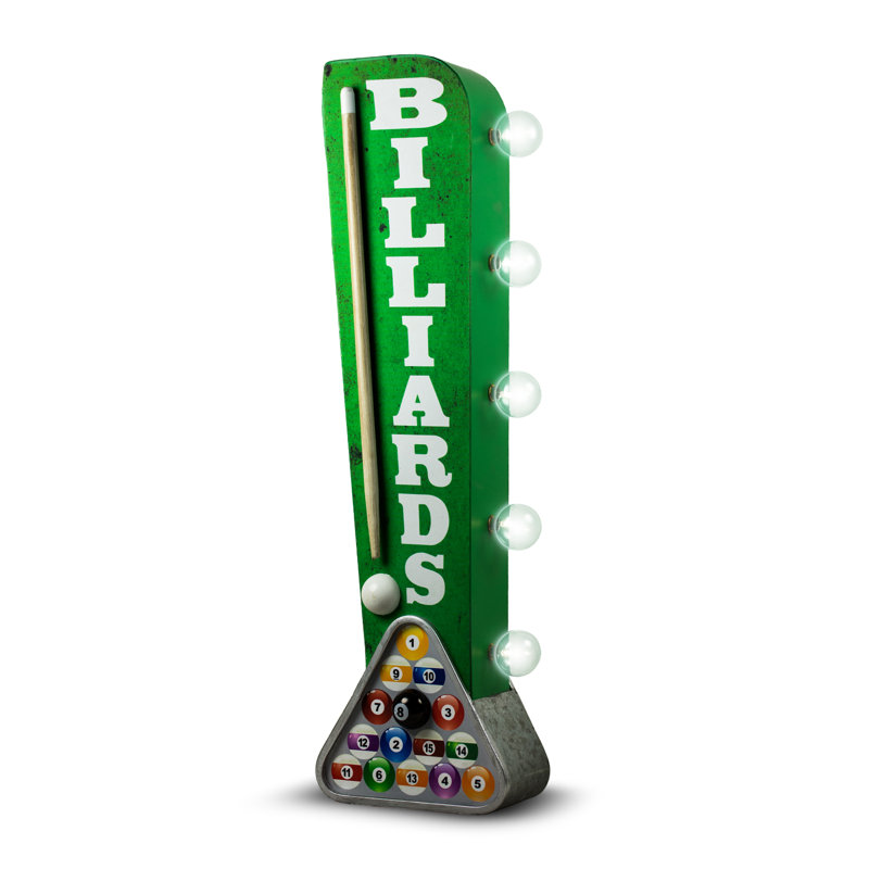 Billiards Pool Cue LED Marquee Sign