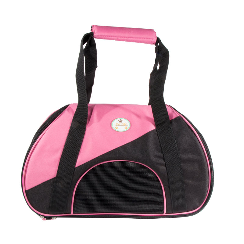 Pink and Black Airline Approved Soft Sided Pet Carrier