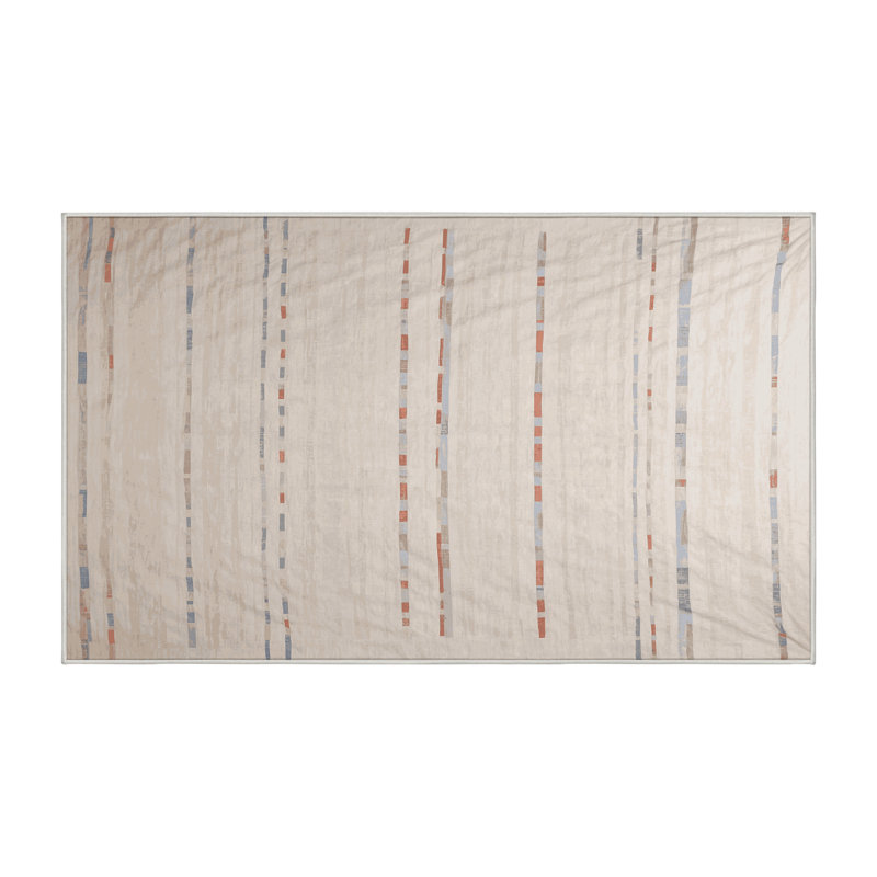 Tapis beige soyeux et moelleux, Tapis de couloir 2 pi x 4 pi