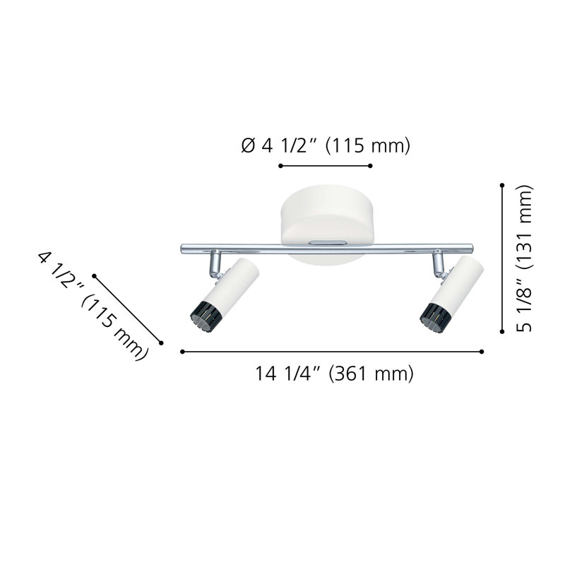 14.25'' 2 -Light Track Track Kit with Dimmable and Adjustable Head