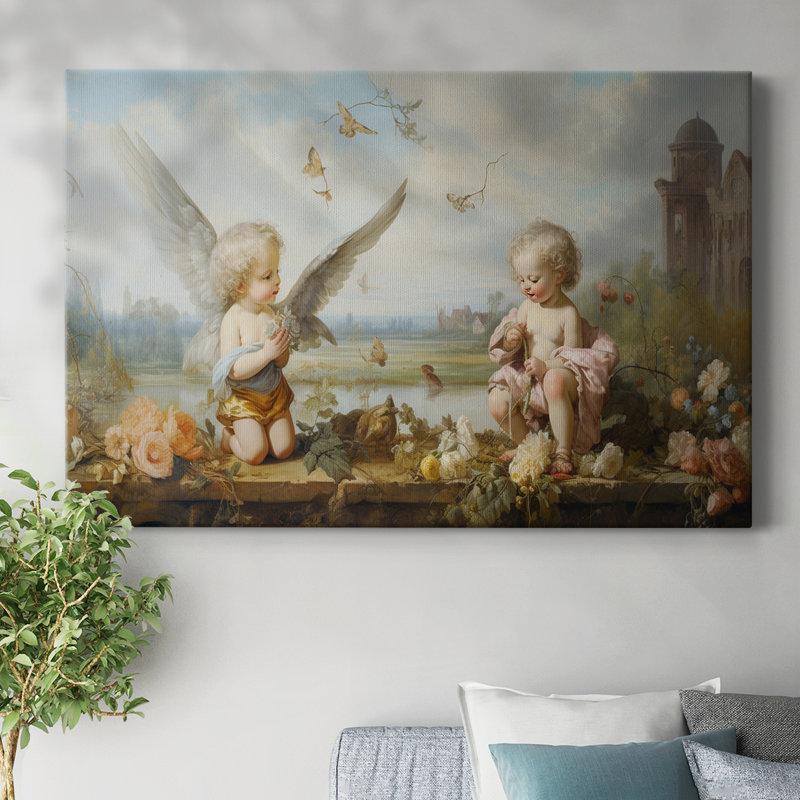 Angel XXI - Toile tendue avec châssis Premium - Prêt à être accroché, H 40 po x l 60 po