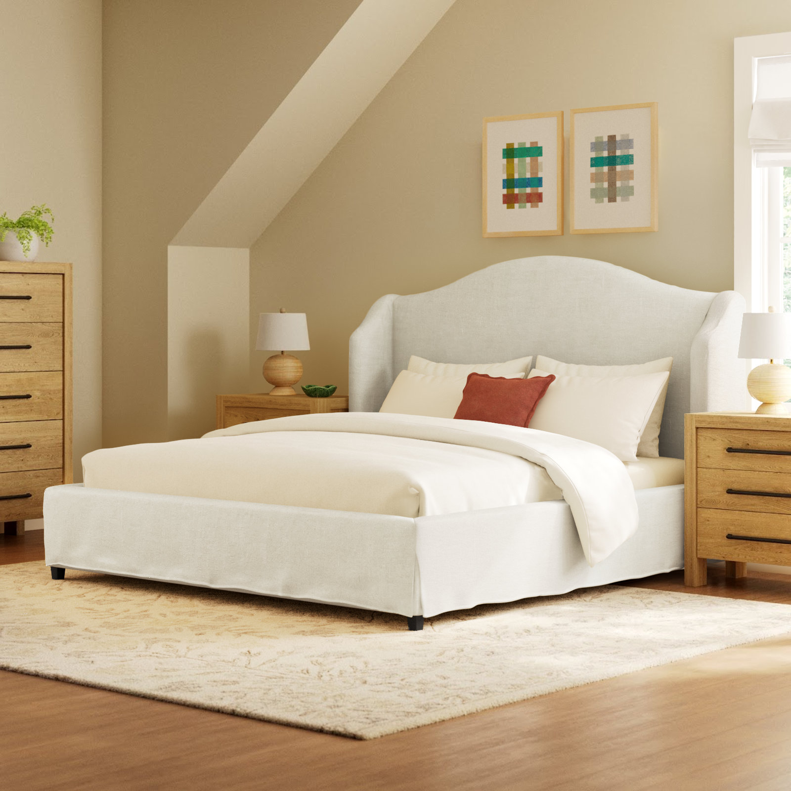 Mulberry Upholstered Bed, King, Broadway Mist