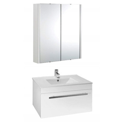 VeeBath Sphinx 600mm Wall Hung Unit with Mirror Cabinet