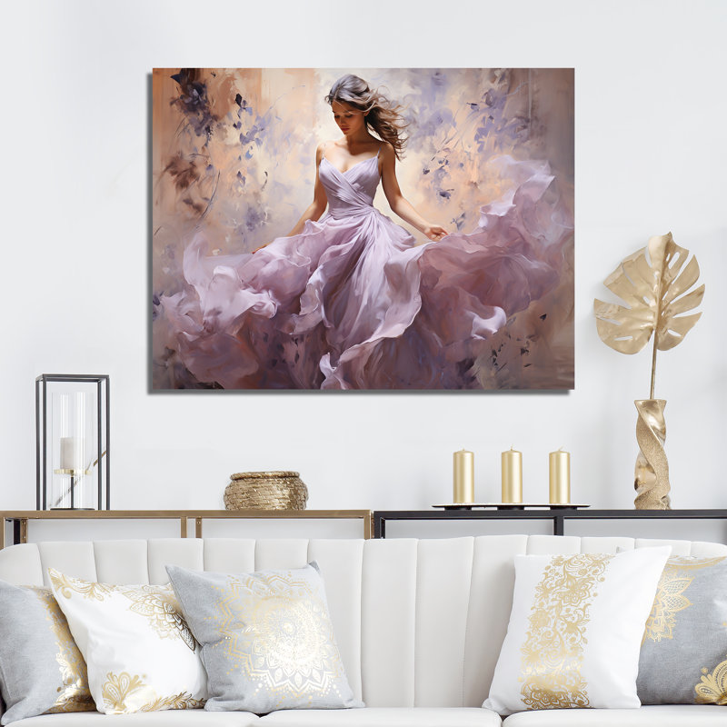 «Ballet Dance In Lilac I» sur toile, L 32 po x H 16 po, Toile tendue