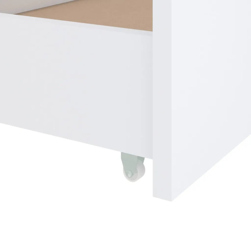 Addonis Solid Wood Drawers Bed, White