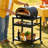 30" Outdoor Pizza Oven Table with Storage Cabinet, Stainless Steel Grill Cart with Wheels, Outdoor Kitchen Prep Table for BBQ & Patio Cooking-129435862