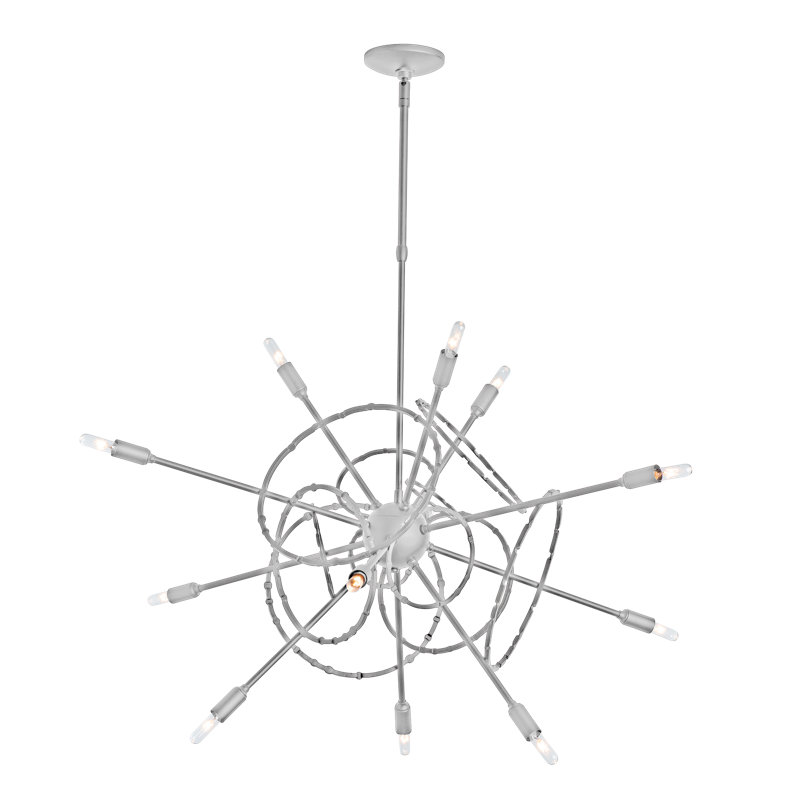 Olympus 12 - Light Sputnik Sphere Chandelier, Vintage Platinum
