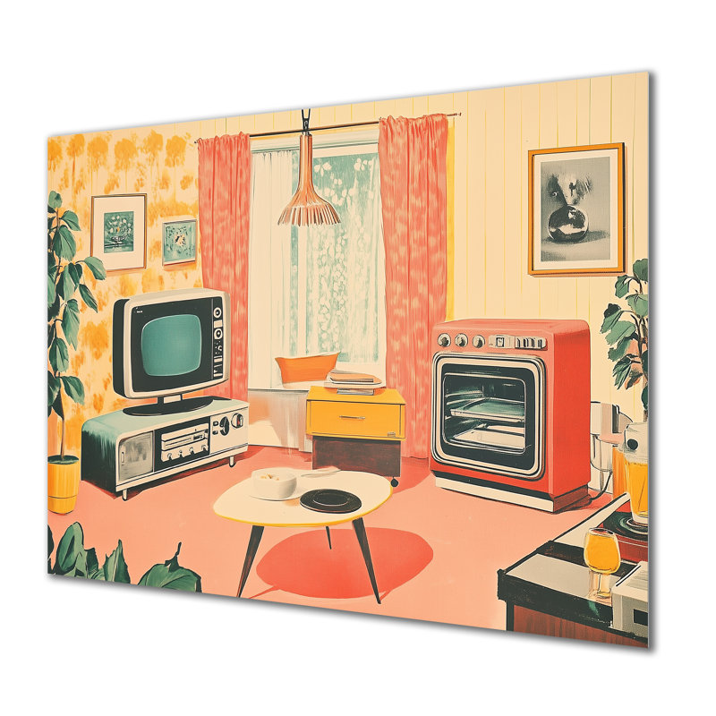 «Orange Dream House of the Consumer Age II», art mural rétro en métal, impression Pop Art, L 32 po x H 16 po