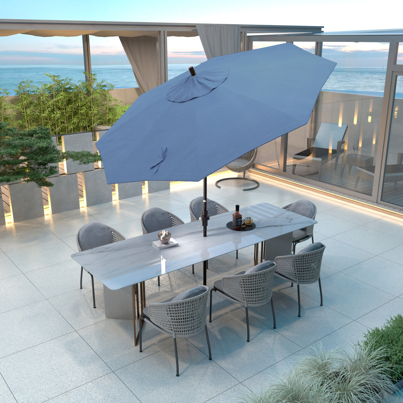 9' Umbrella, Frost Blue Performance