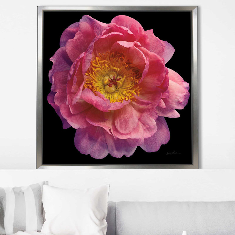 Floral majestueux II - photographie, Cadre flottant argent, H 21,5 po x l 21,5 po x P 2 po