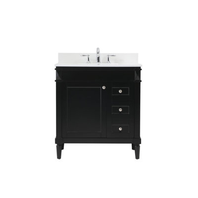 Readington 32'' Single Bathroom Vanity with Engineered Marble Top