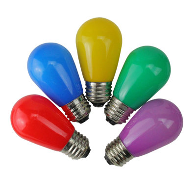 Paquet de 25 ampoules de rechange multicolores de Noël à DEL S14 opaques