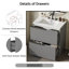 Meuble-lavabo autoportant 30 po gris avec lavabo en céramique et tiroirs cannelés à fermeture en douceur | Idée cadeau-1130958190