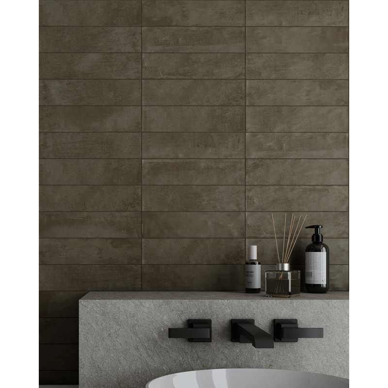 Arcadian 3in.x12in. Ceramic Subway Tile, Sable Matte