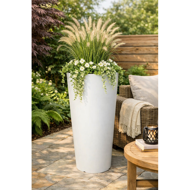 Pot à fleurs 15,5 po Hydra, Blanc