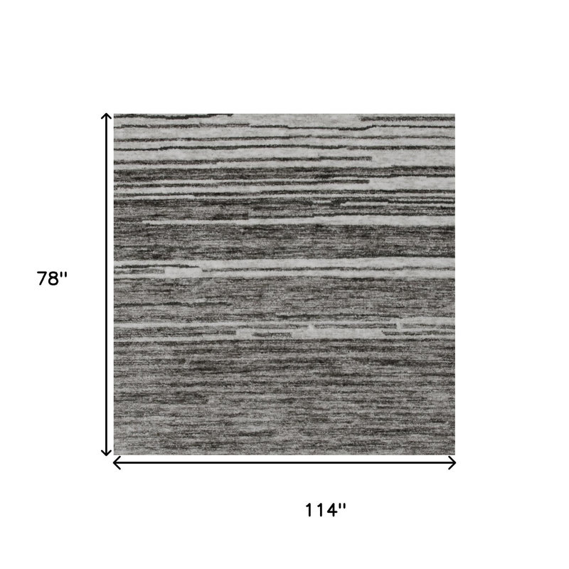 Tapis gris tissé à la machine 8 pi x 11 pi, Rectangle 7' x 10'