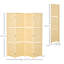 Paravent 4 panneaux pliable, panneau de protection en bambou autoportant de 6 pi avec tablettes de rangement pour chambre ou bureau, bois naturel