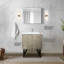 Meuble-lavabo rustique 30 po L, P 20 po, comptoir en quartz blanc, robinet en nickel brossé et miroir mural suspendu de 28 po de large avec grattoir - inclus