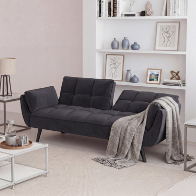 Minimalist 74-Inch Tufted Convertible Multifunctional Sofa Bed, Compact Living Room & Bedroom Leisure Sofa for Small Spaces