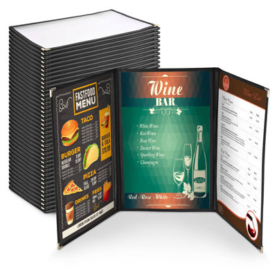  WeChef - Paquet de 30 couvercles de menu pour restaurant 8,5 x 14