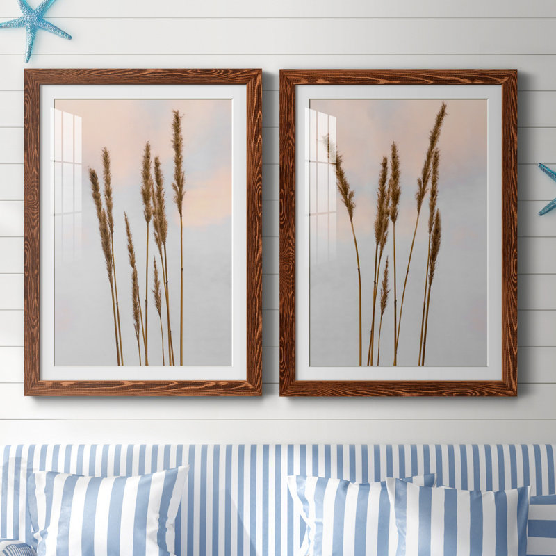 Sunset Pond I - ensemble de 2 reproductions de photos, H 37,5 po x l 55 po x P 1,5 po, Papier avec cadre érable, Blanc
