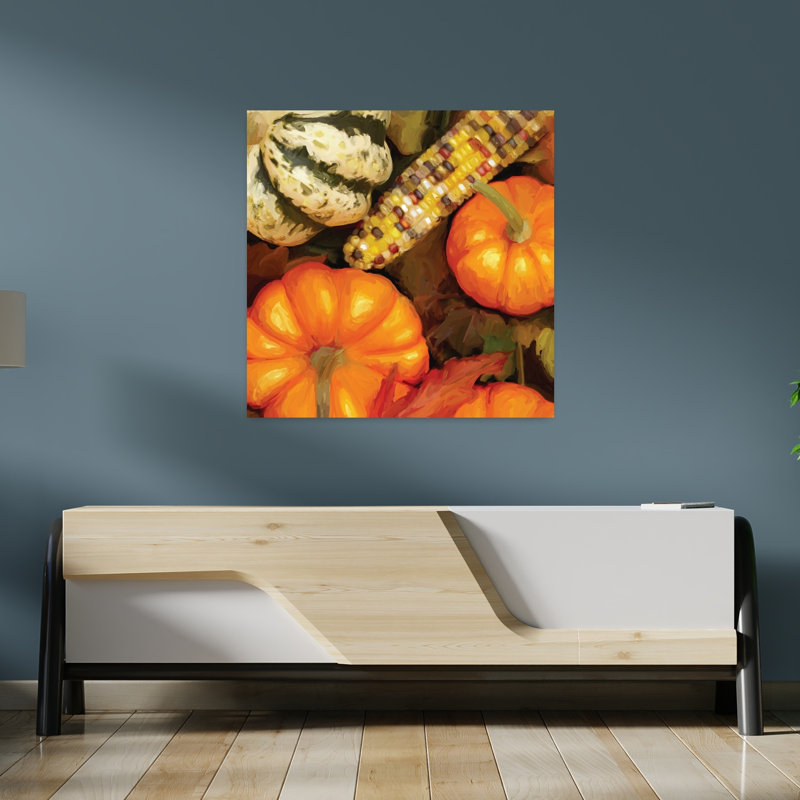 Art contemporain «Happy Harvest With Fall Legumes», H 36 po x l 36 po
