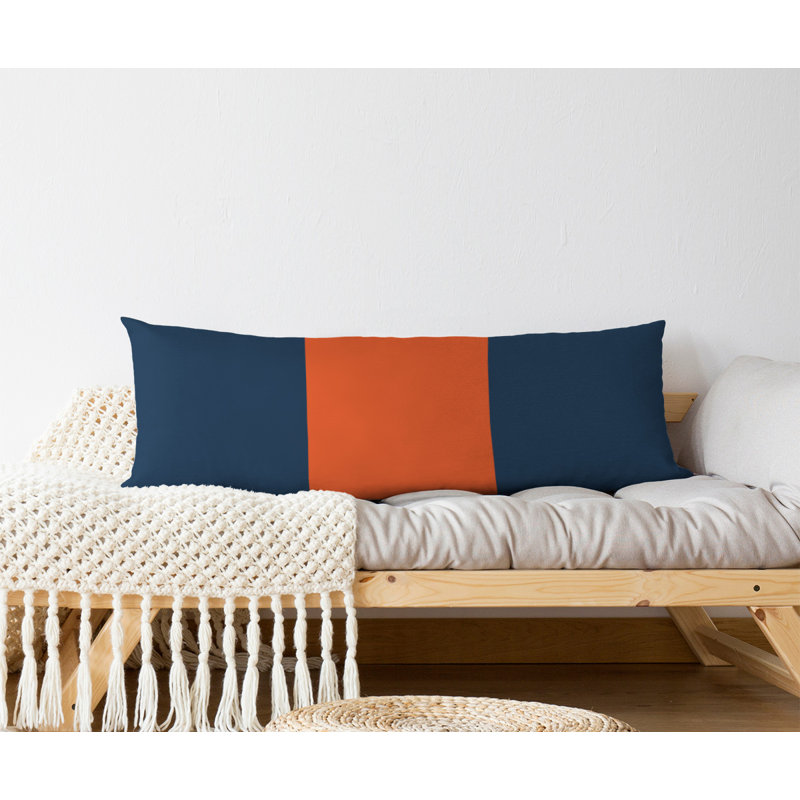 Oreiller de corps en polyester / polyester Arizona Football Stripes, NFL, Bleu marine et orange