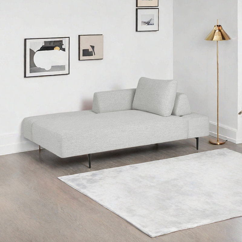 Méridiennes d'intérieur modernes avec pieds en métal, Orienté à droite, Gris