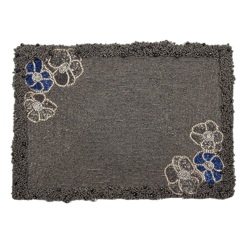 Blue Flower Beaded Placemat
