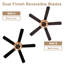 Ventilateur de plafond 52 pouces avec lumière et télécommande Fandelier Ventilateur de plafond Boho en rotin et lumière 6 vitesses