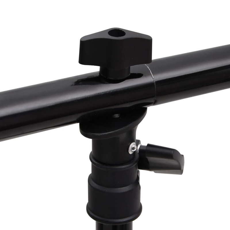 Vidaxl T-Shape Background Stand Black , 23.6" H x 79.1" W
