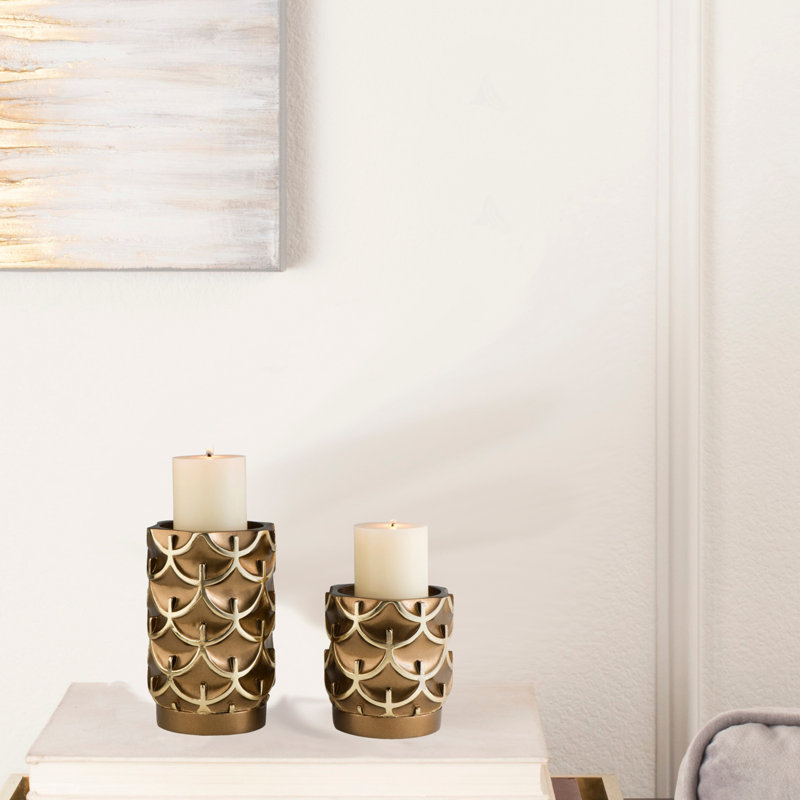5.5" and 8" Tall Polyresin "Mystic Owl" Candleholder(Set of 2)
